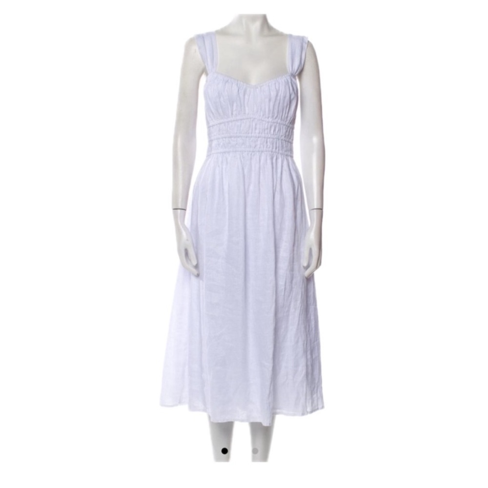 Faithfull the Brand Elegant White Sleeveless Dress Sz4 Small Coastal Cottage